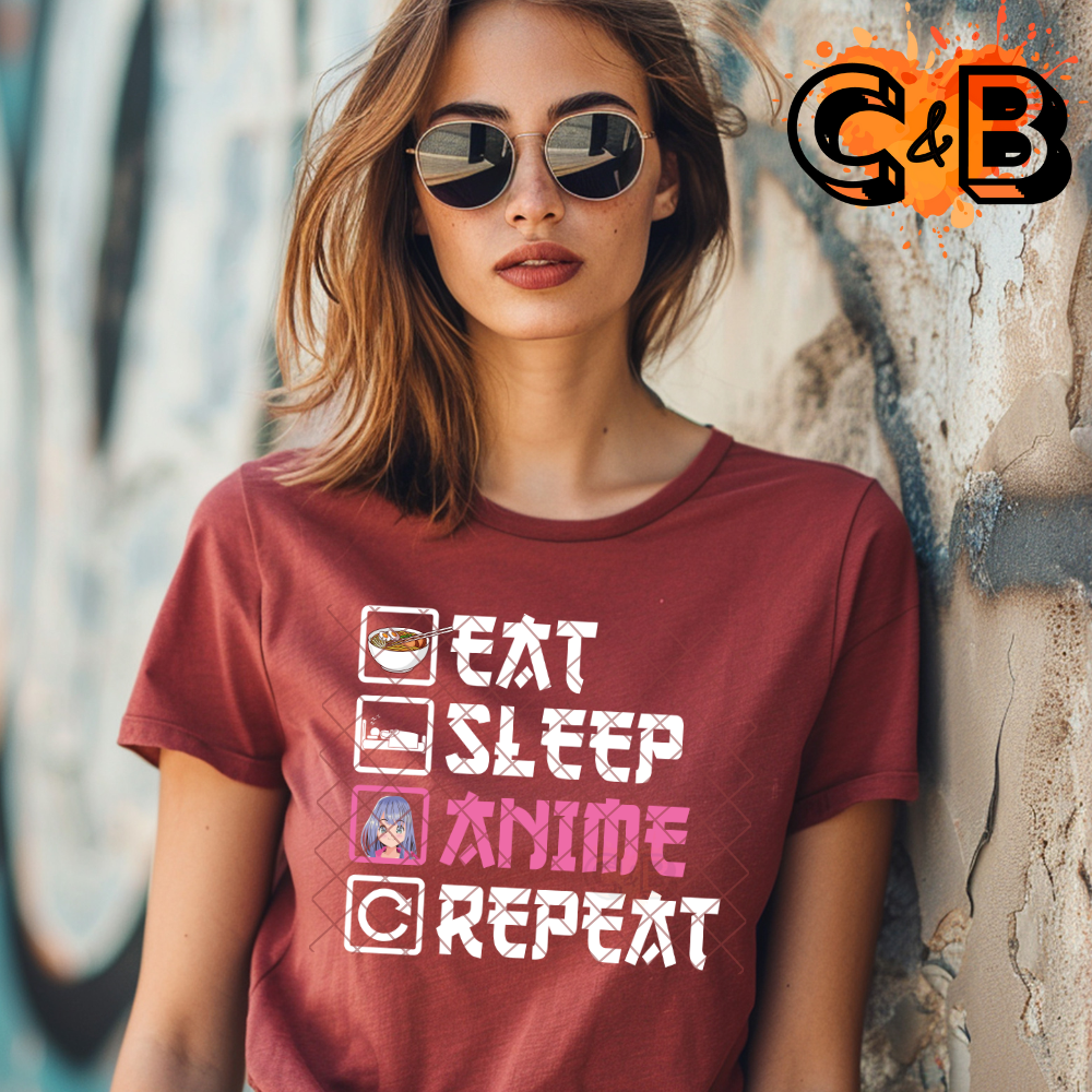 Eat sleep anime PNG
