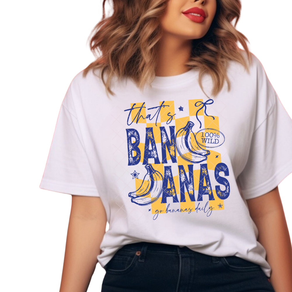 That's Bananas Checkered - Premium Graphic T-Shirt for Casual Wear