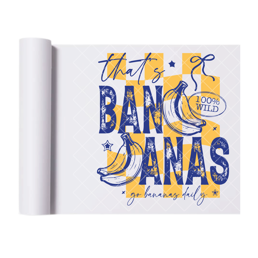 That's Bananas Checkered - Ready To Press Print Transfer for Apparel, Cotton, Polyester & Blends - High-Quality Print- Commercial Grade