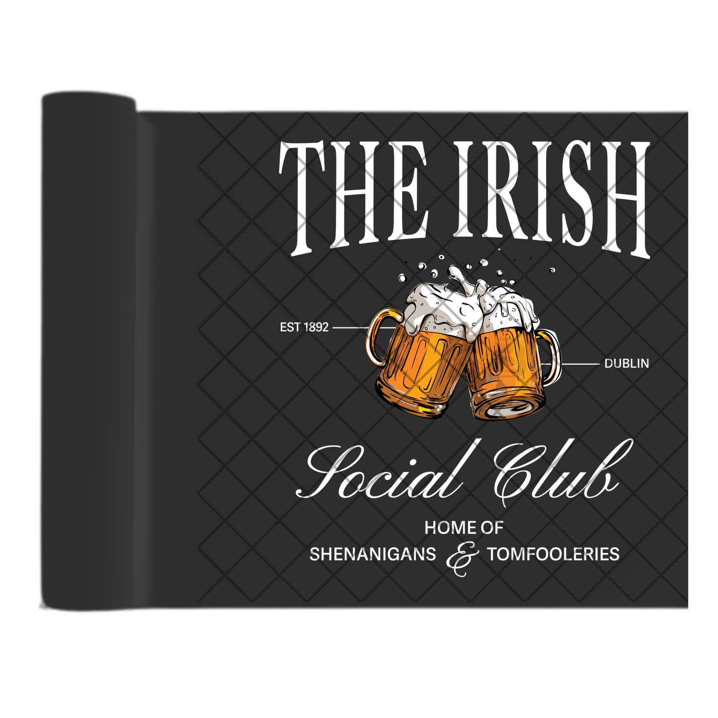 The Irish Social Club - Direct Print Film Transfer for T-Shirts, Cotton, Polyester & Blends - High-Quality DTF Print