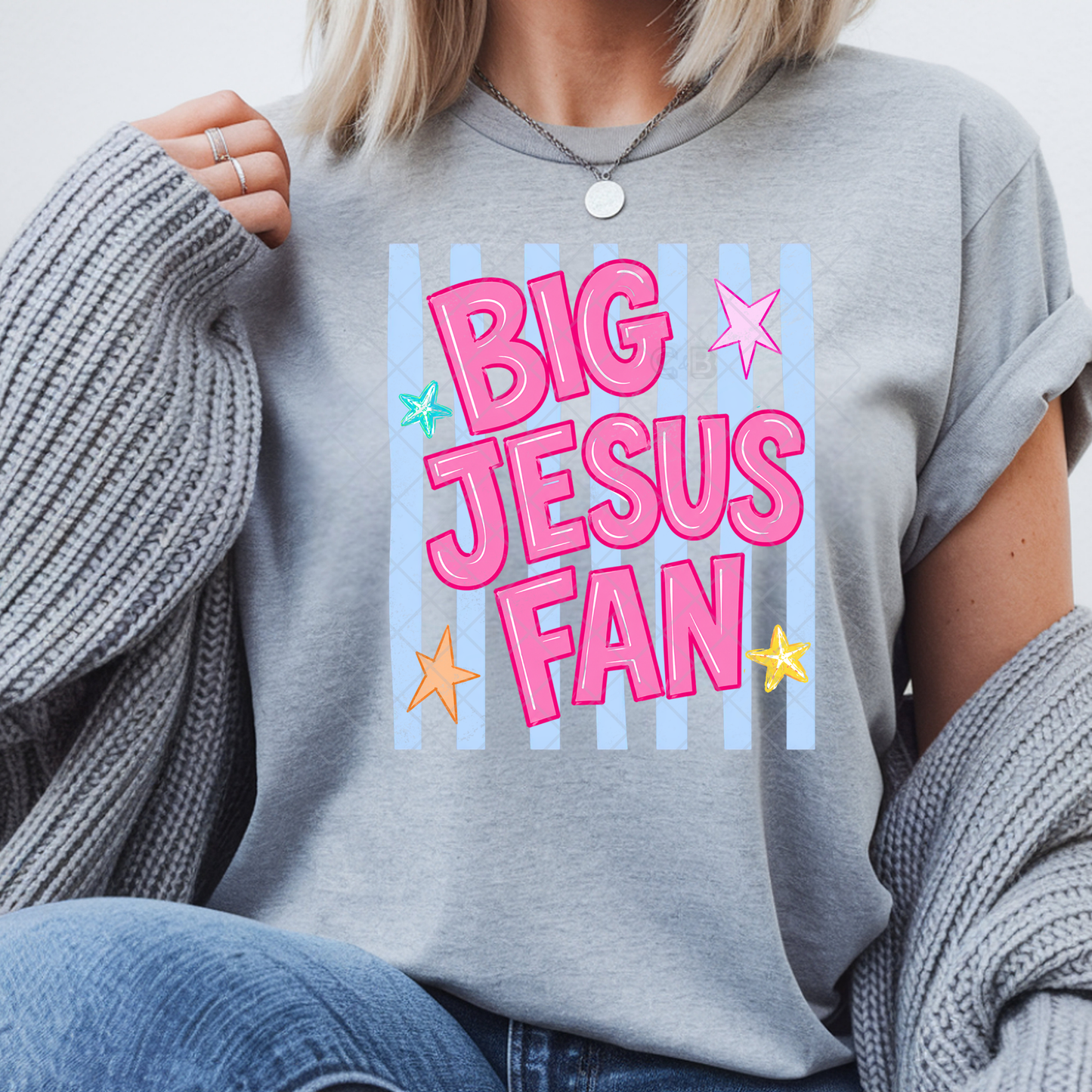 Big Jesus Fan Lines - Premium Graphic T-Shirt for Casual Wear