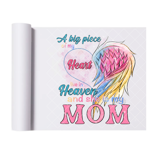 My Mom Heart - Direct Print Film Transfer for T-Shirts, Cotton, Polyester & Blends - High-Quality Print