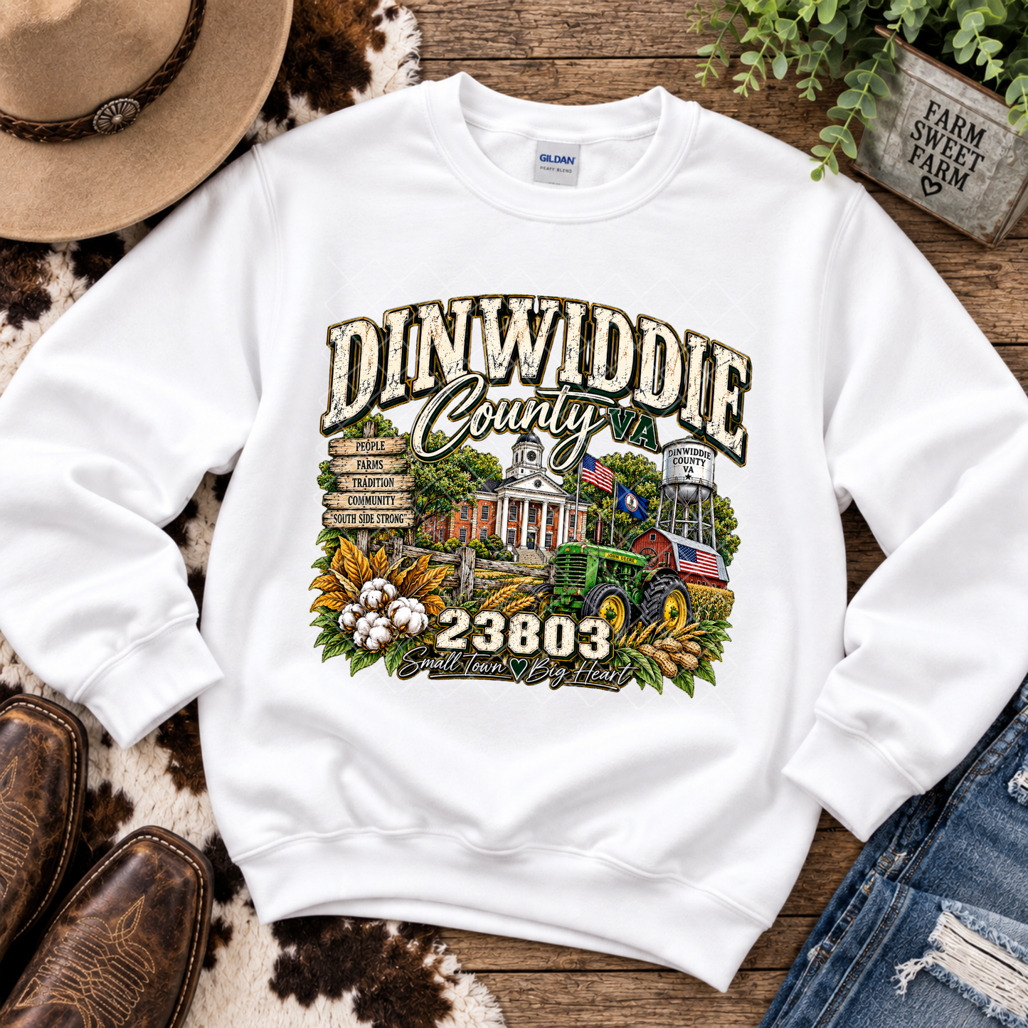 Dinwiddie County Farm Zip Code - Premium Graphic T-Shirt for Casual Wear