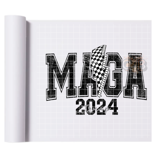 MAGA 2024 Checkered Bolt DTF Transfer