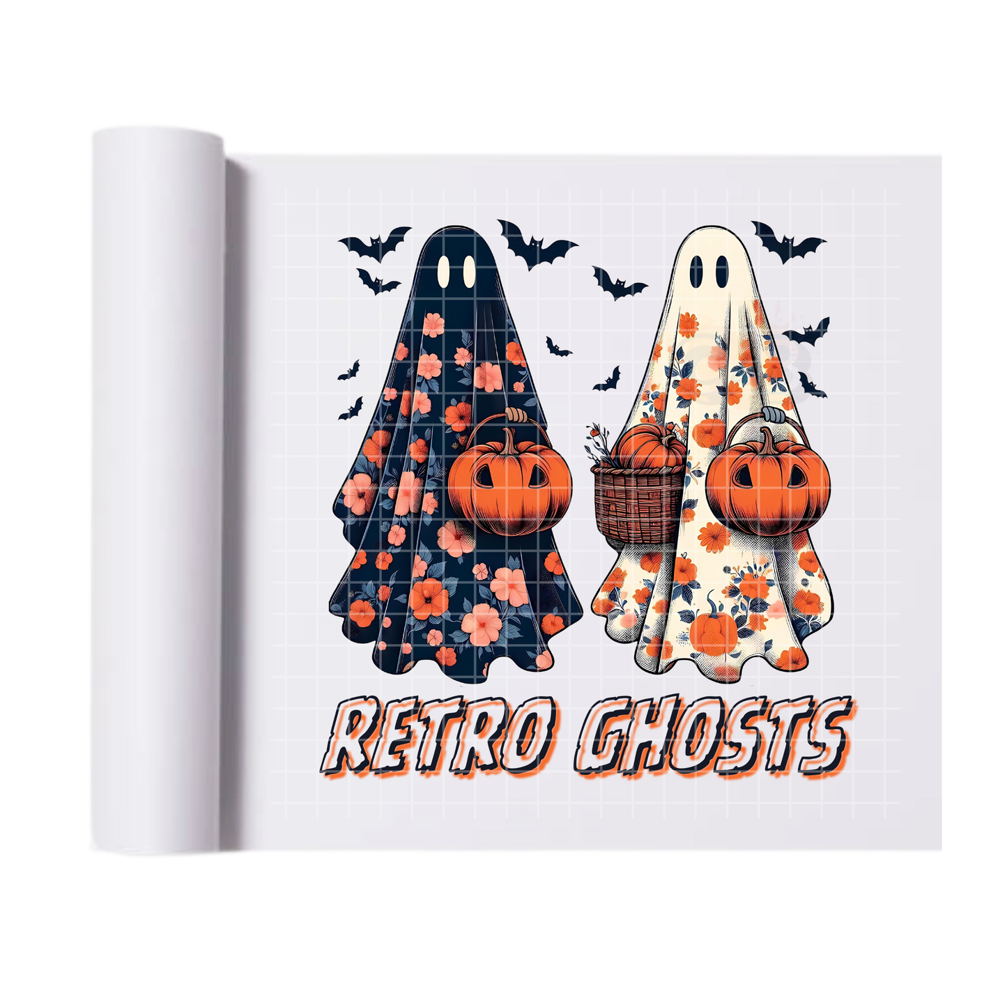 Retro Ghosts Halloween DTF Transfer