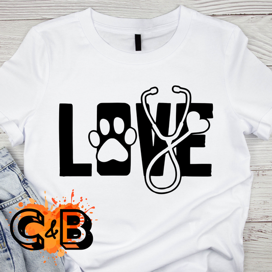 Love Pet Paw Vet T-Shirt