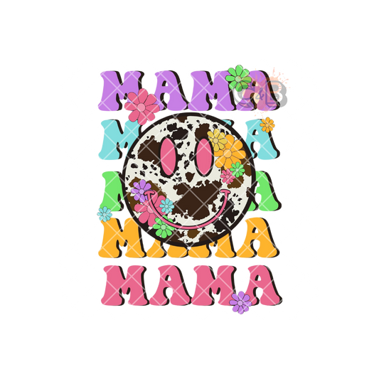 MAMA Cow Print Smiley PNG