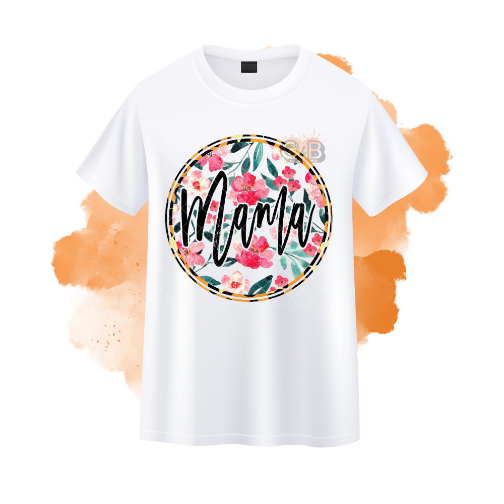 MAMA Floral Round T-Shirt