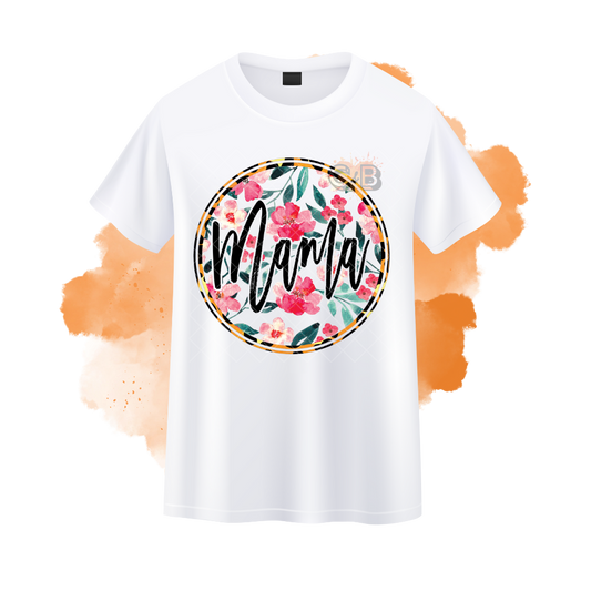 MAMA Floral Round T-Shirt