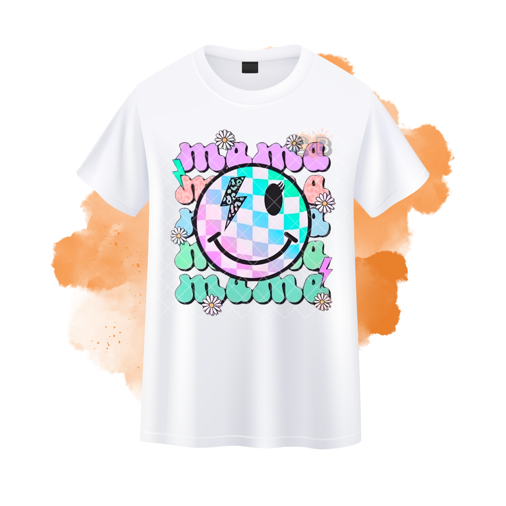 MAMA Checkered Smiley T-Shirt