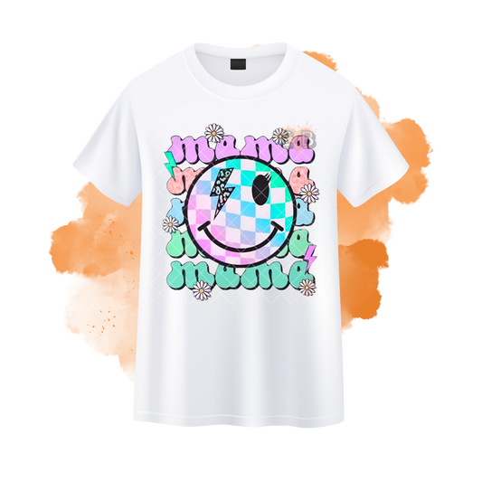 MAMA Checkered Smiley T-Shirt