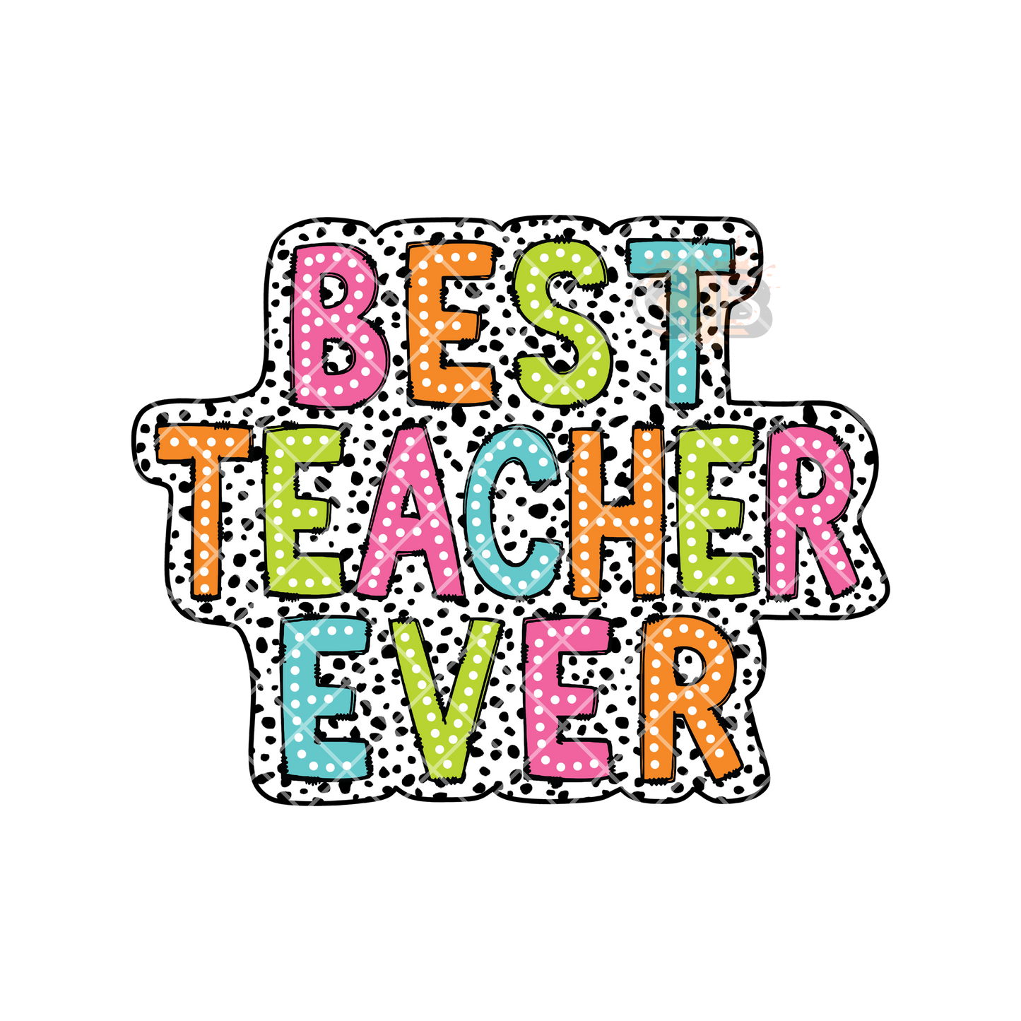 Best Teacher Ever Colorful Cowprint T-Shirt