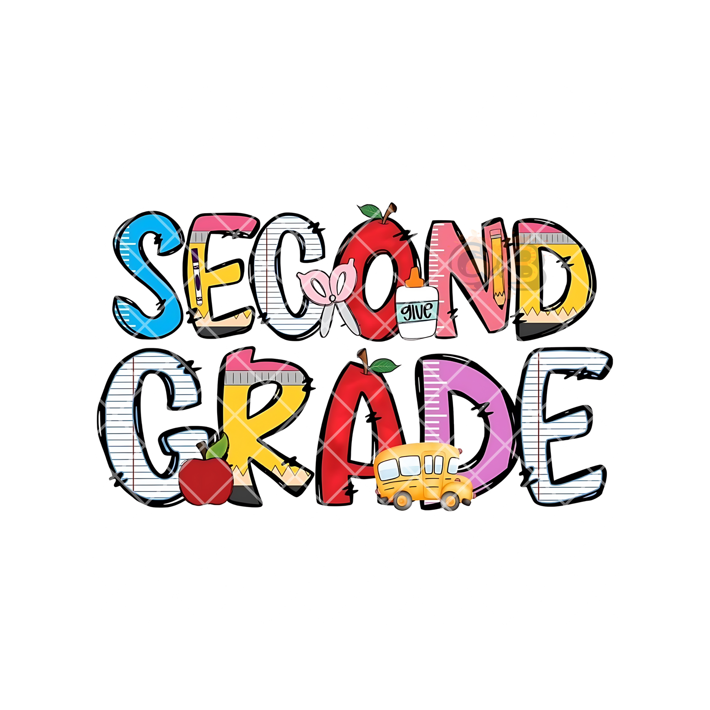 Second Grade Teacher Font T-Shirt PNG