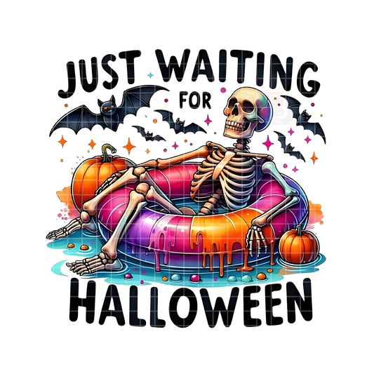 Just Waiting For Halloween Floating Skeleton PNG