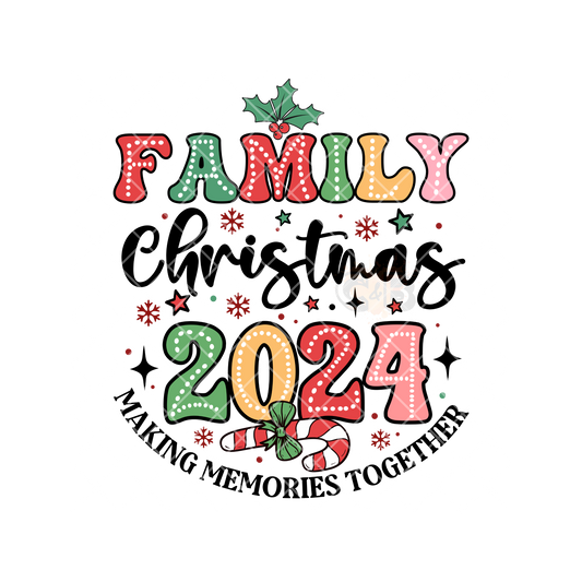 Family Christmas 2024 Dots PNG