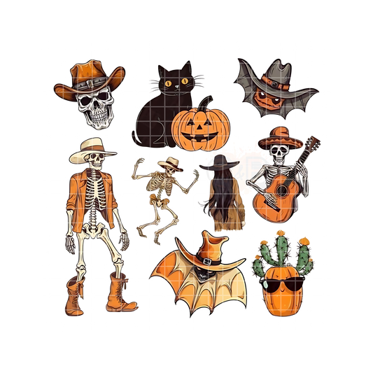 Western Skeletons Halloween PNG