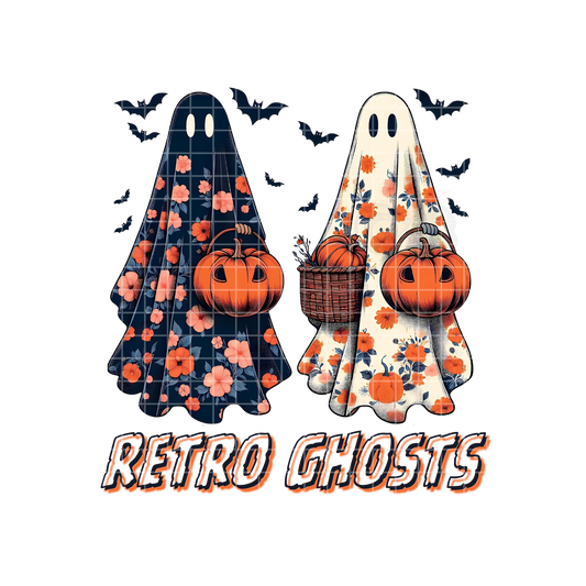 Retro Ghosts Halloween PNG