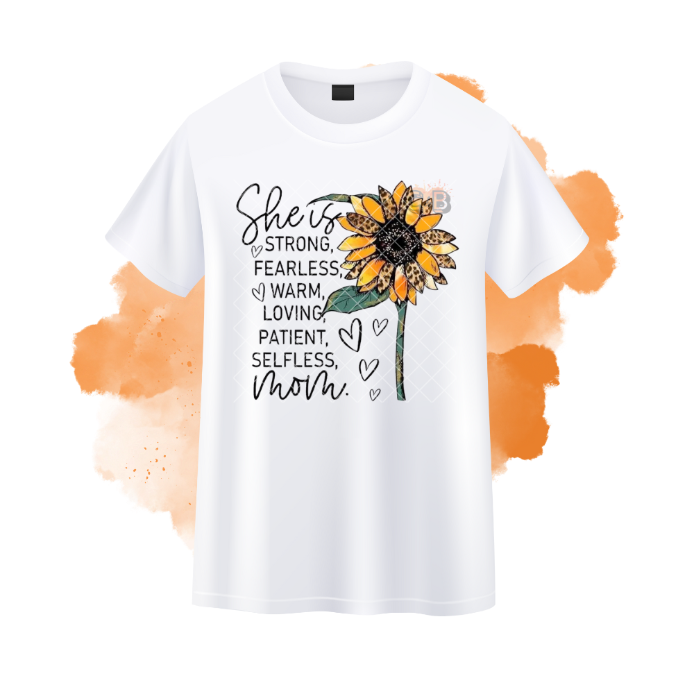 She Is Strong Sunflower Mom T-Shirt