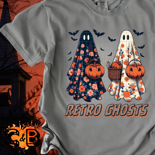 Retro Ghosts Halloween T-Shirt