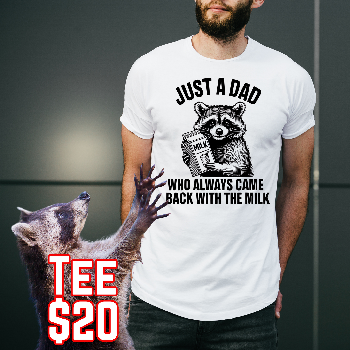 Racoon Milk Dad T-Shirt