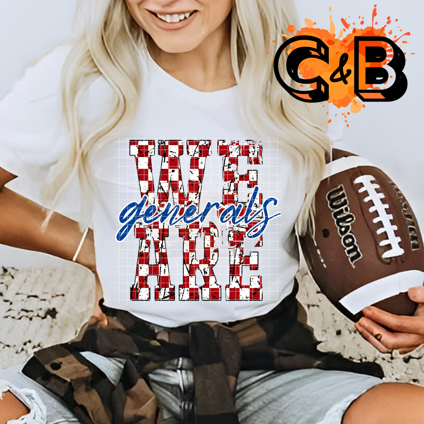 Custom School Name Checkered WE ARE T-Shirt