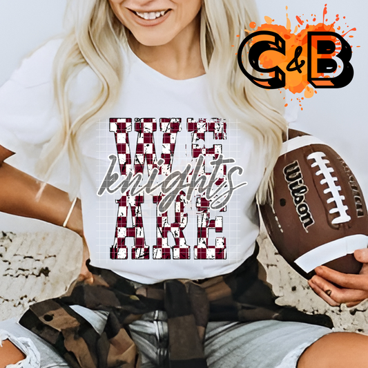 Custom School Name Checkered WE ARE T-Shirt