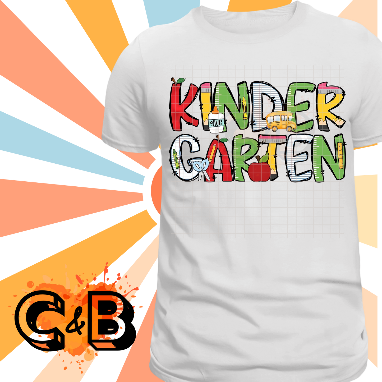 Kinder Garten Teacher Font T-Shirt