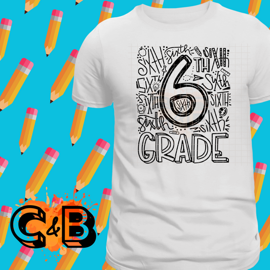 Sixth Grade Doodle T-Shirt