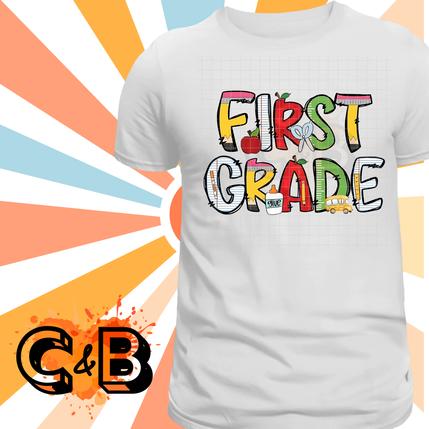 First Grade Teacher Font T-Shirt