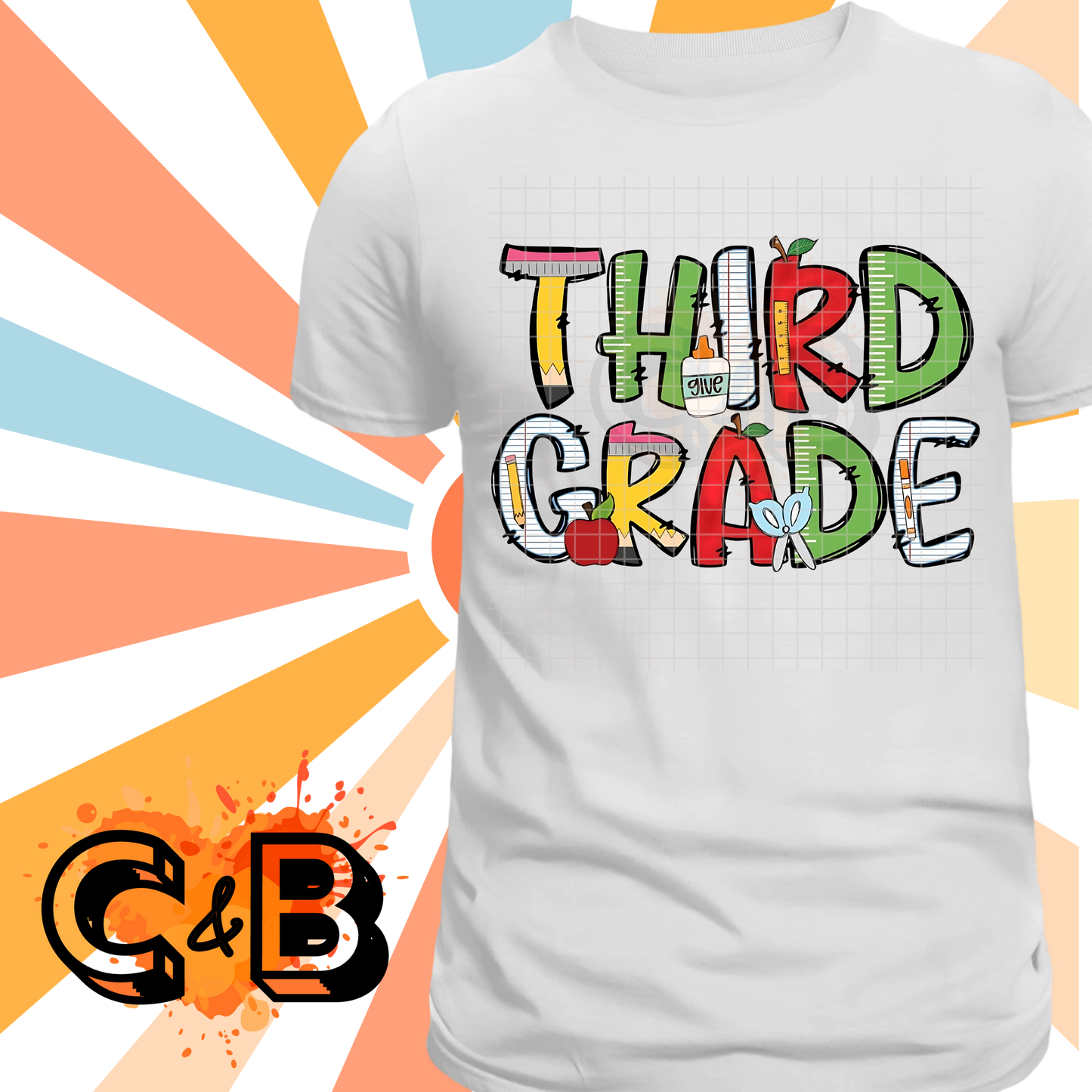 Third Grade Teacher Font T-Shirt