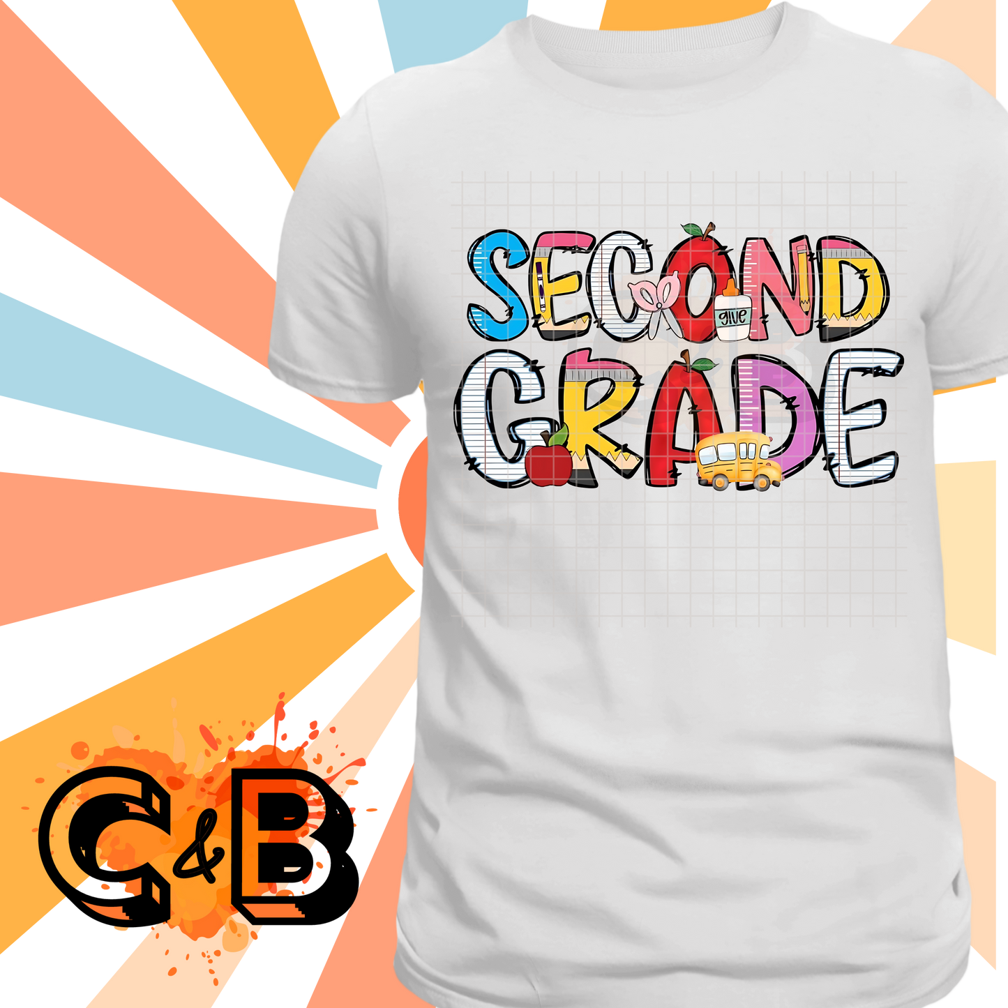 Second Grade Teacher Font T-Shirt