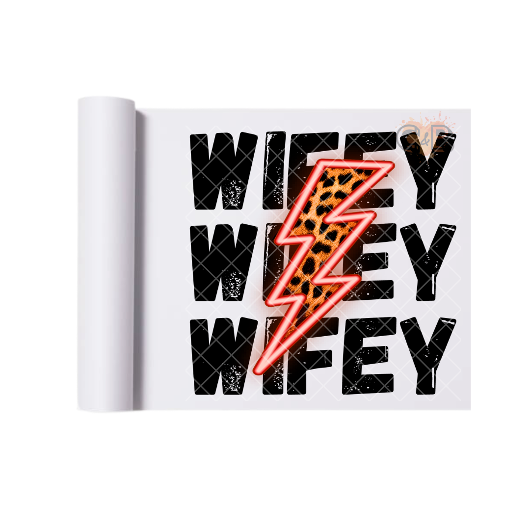 WIFEY Lightning Bolt DTF Transfer