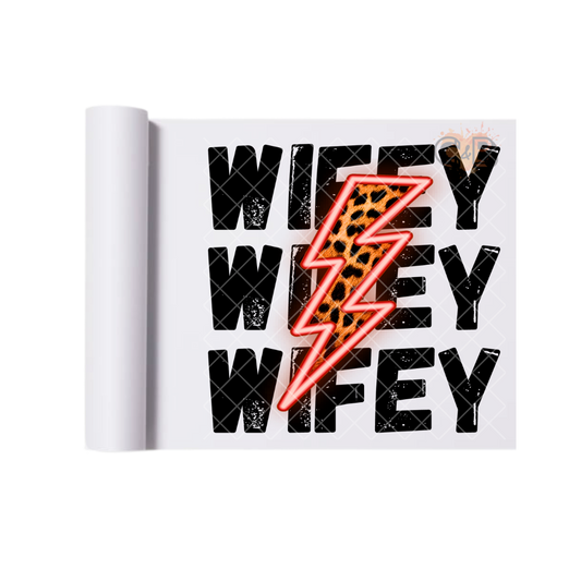 WIFEY Lightning Bolt DTF Transfer