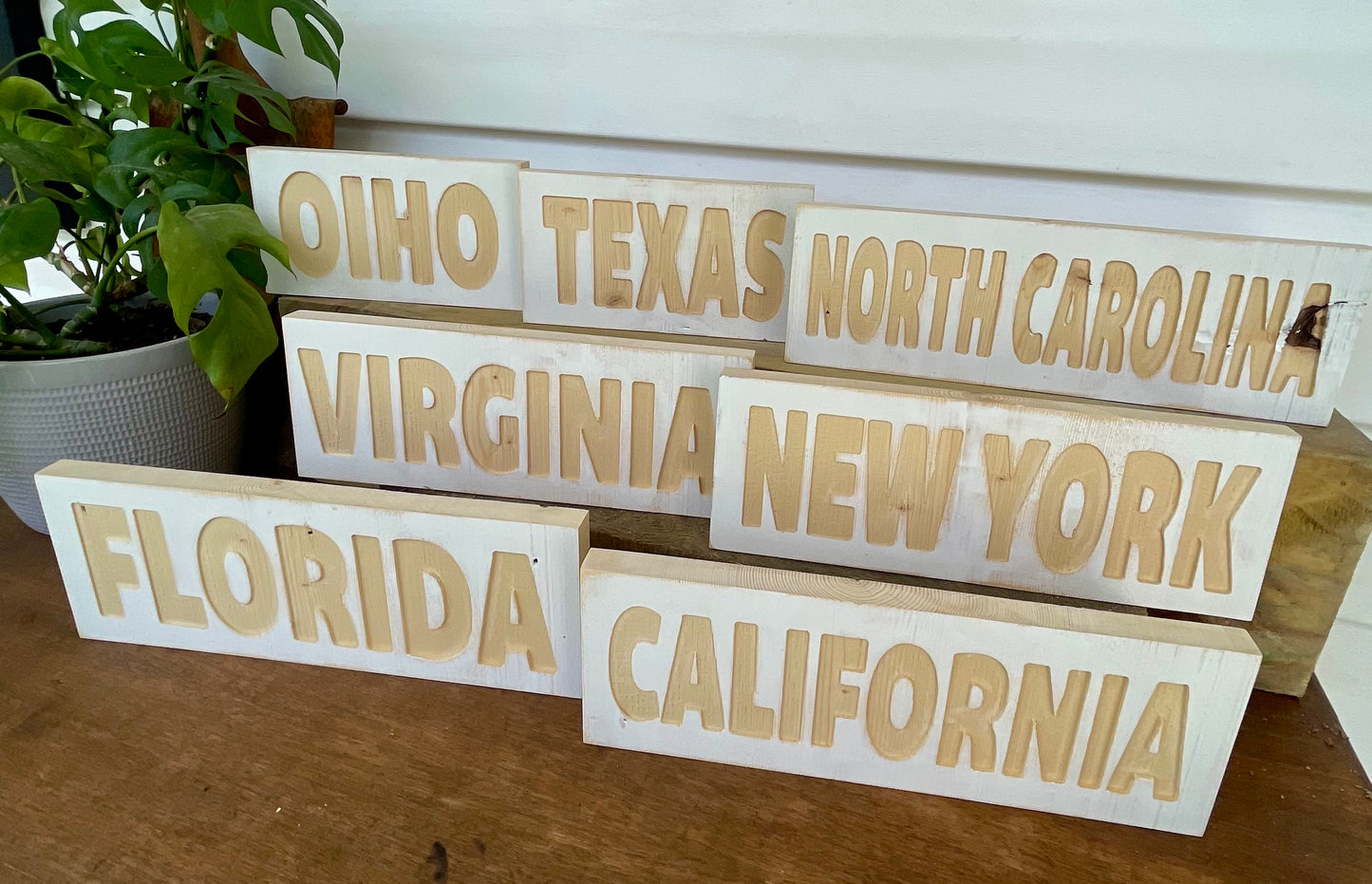 Wooden State Names- Home Decor