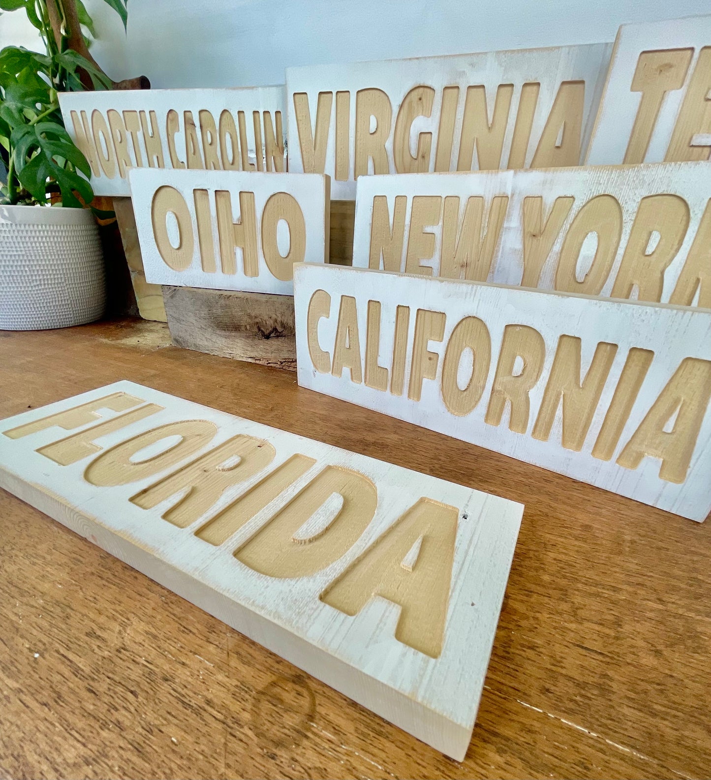 Wooden State Names- Home Decor