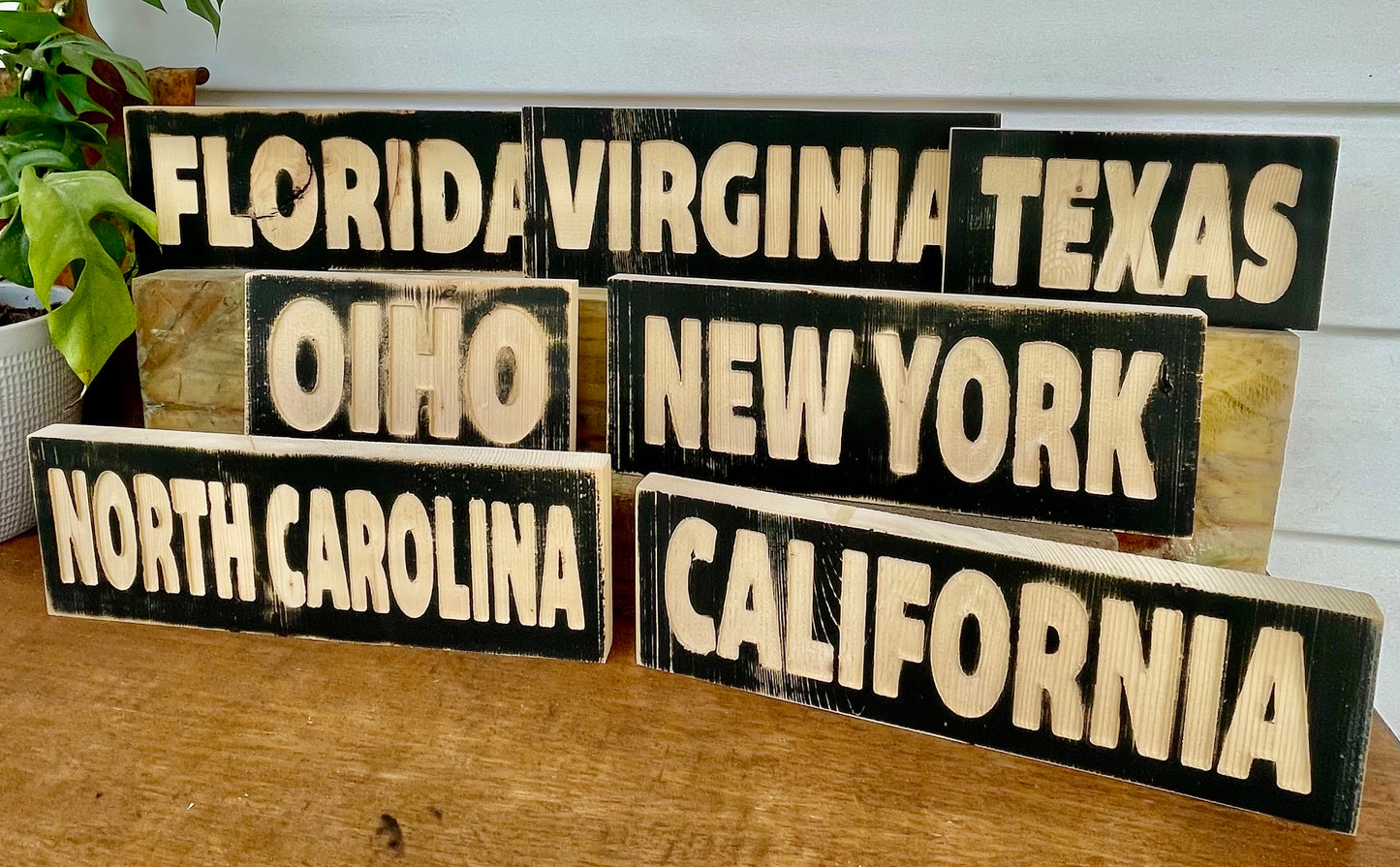 Wooden State Names- Home Decor